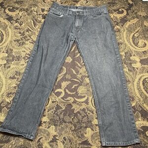 Vtg Y2K Mecca Denim Jeans Straight Leg Faded Black Mens Size 38x30